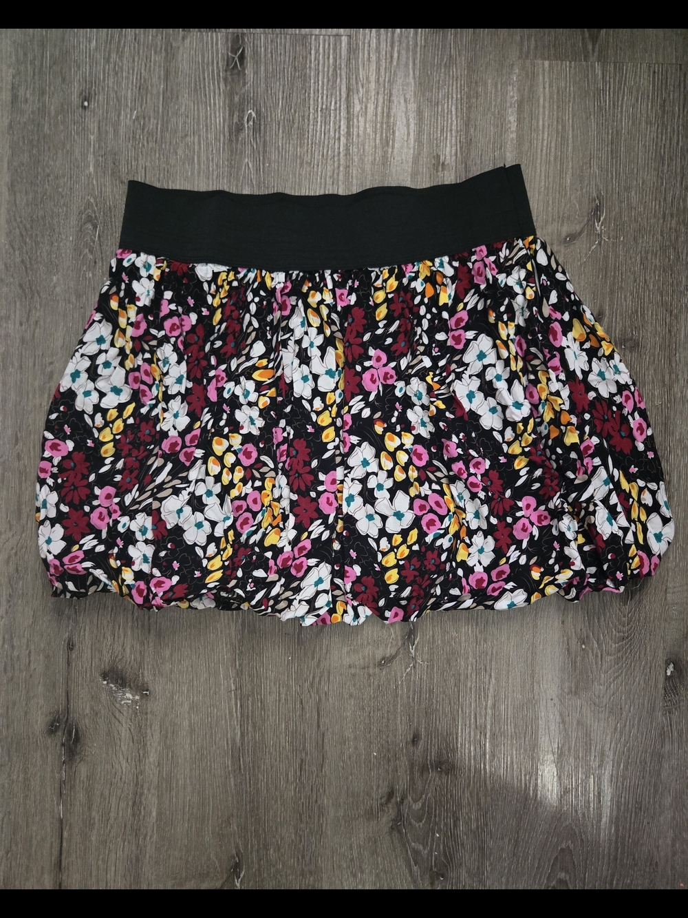 Black Floral Y2K Fairy Grunge Mini Bubble Skirt 2X